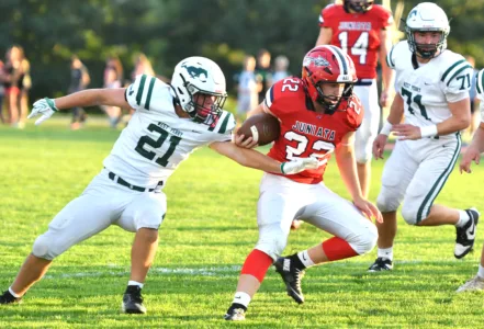 Mustangs spoil Indians’ home opener, 21-0